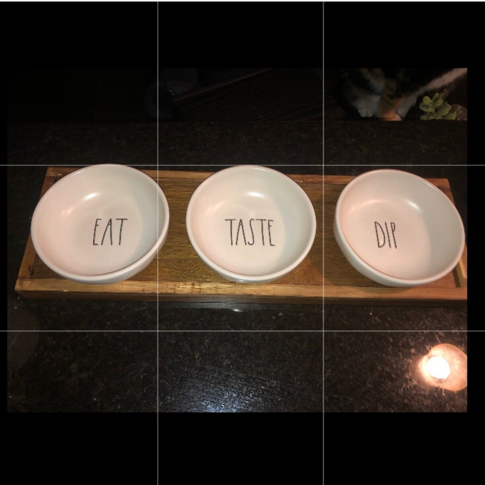 Rae Dunn Trio Set Eat Dip Taste Platter